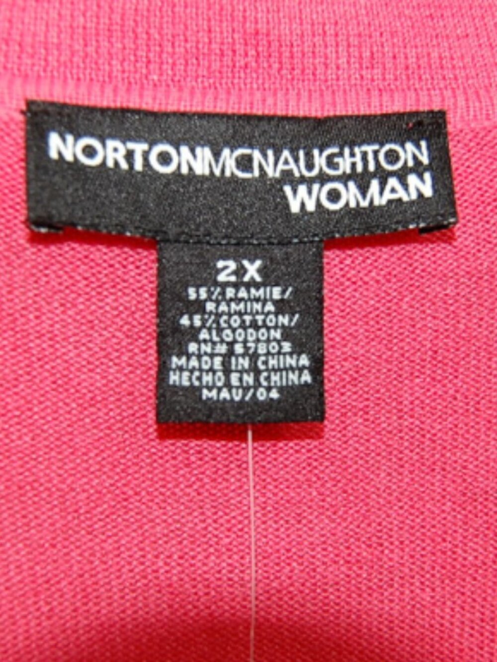 Norton McNaughton Women’s 2X Pink Tropical Floral Ramie Cotton Knit Cottagecore - Picture 11 of 12